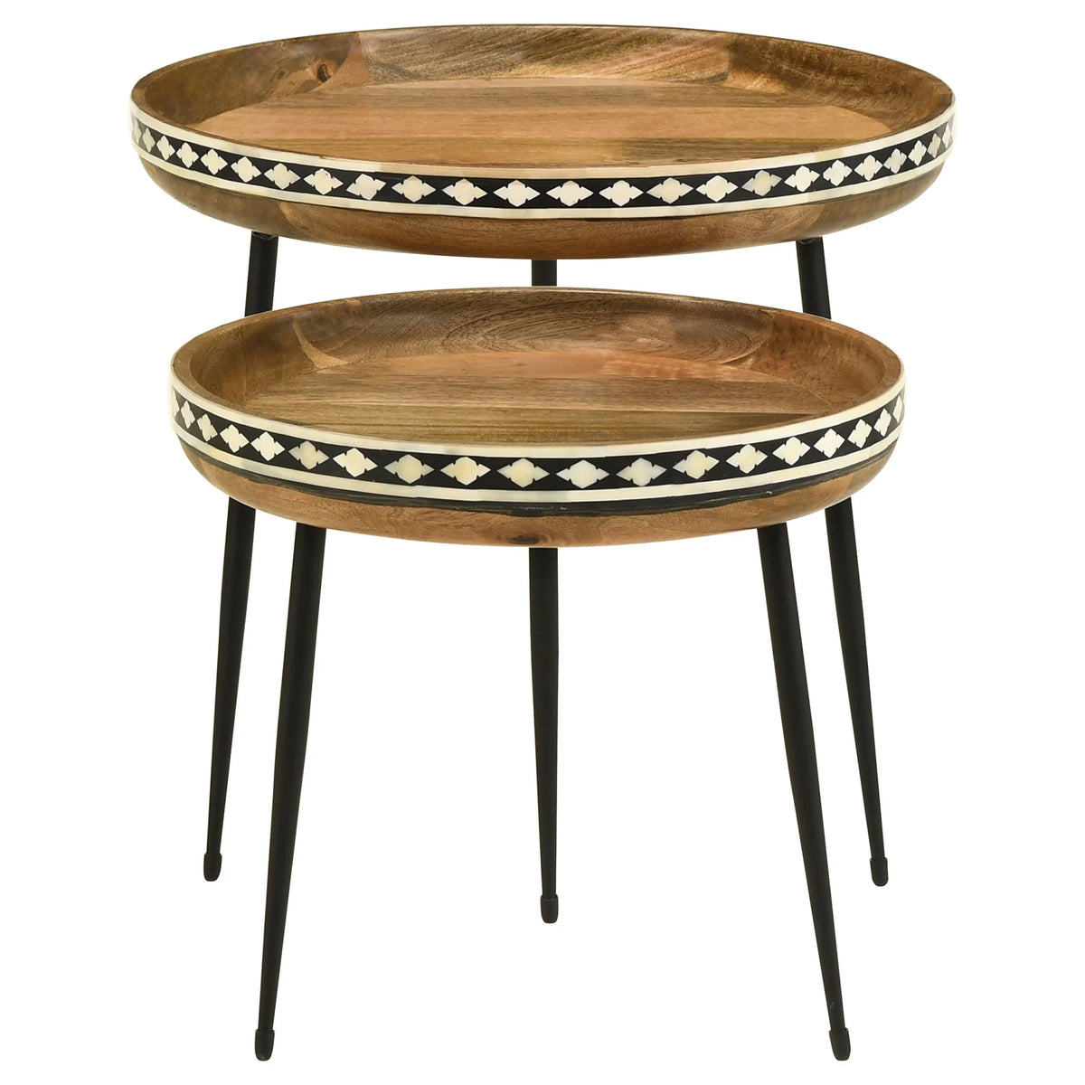 Wood Farmhouse Round Nesting Table W1816