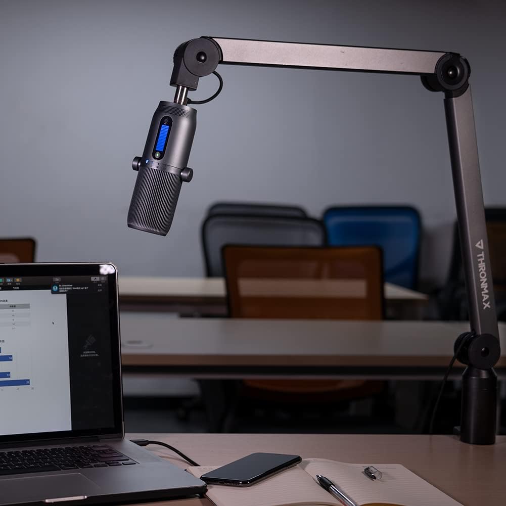 Adjustable Aluminium Microphone Boom Arm Stand with 10 feet Type C USB Cable, Pack of 2 G972