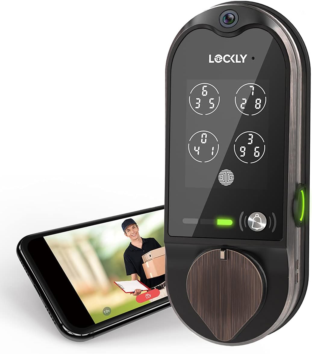 Smart Lock Deadbolt with Video Doorbell, Keyless Entry with Fingerprint, Wi-Fi, Camera, Venetian Bronze L926