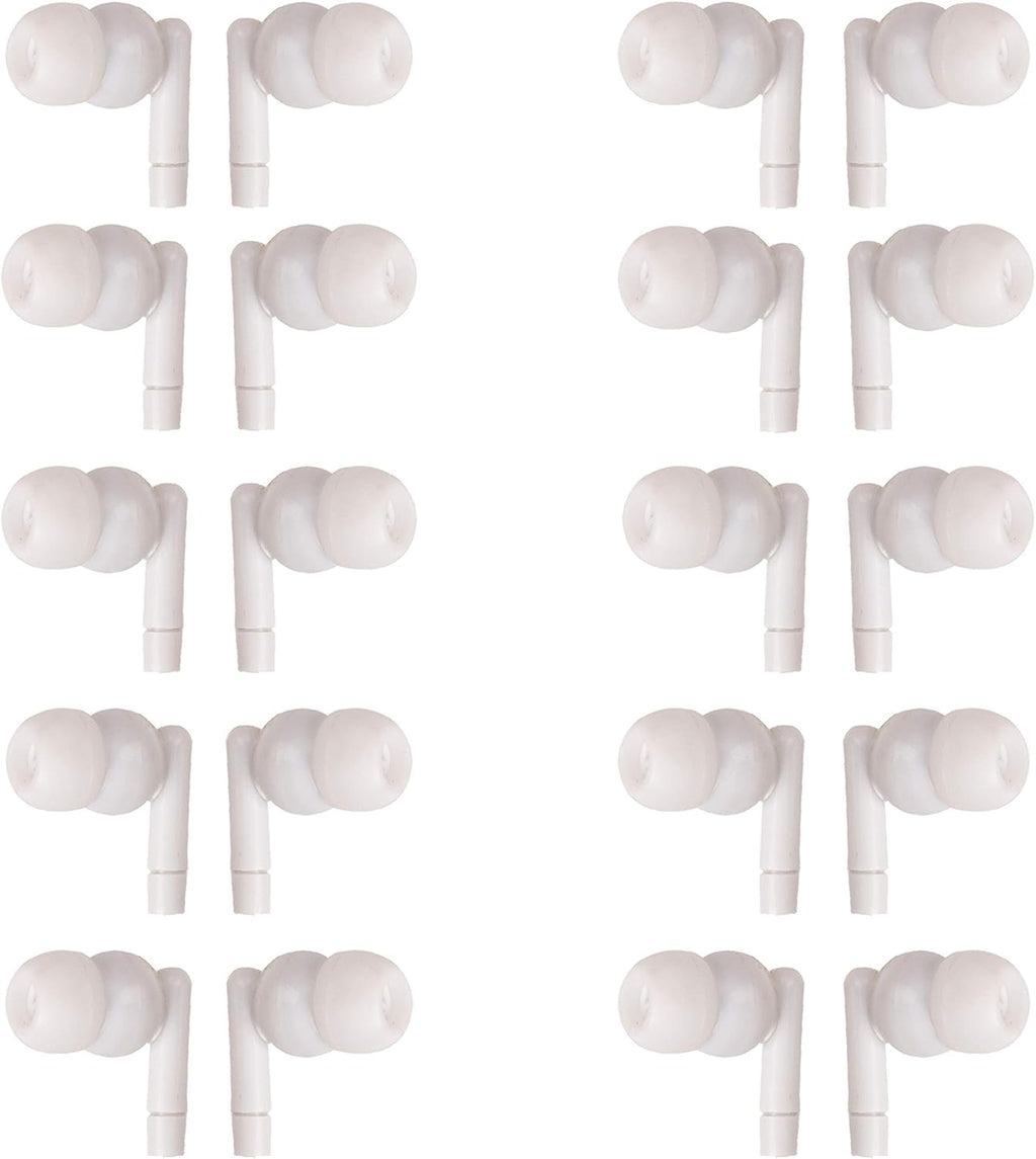 White Headphones 3.5mm Disposable Earbuds 50 Pack J592