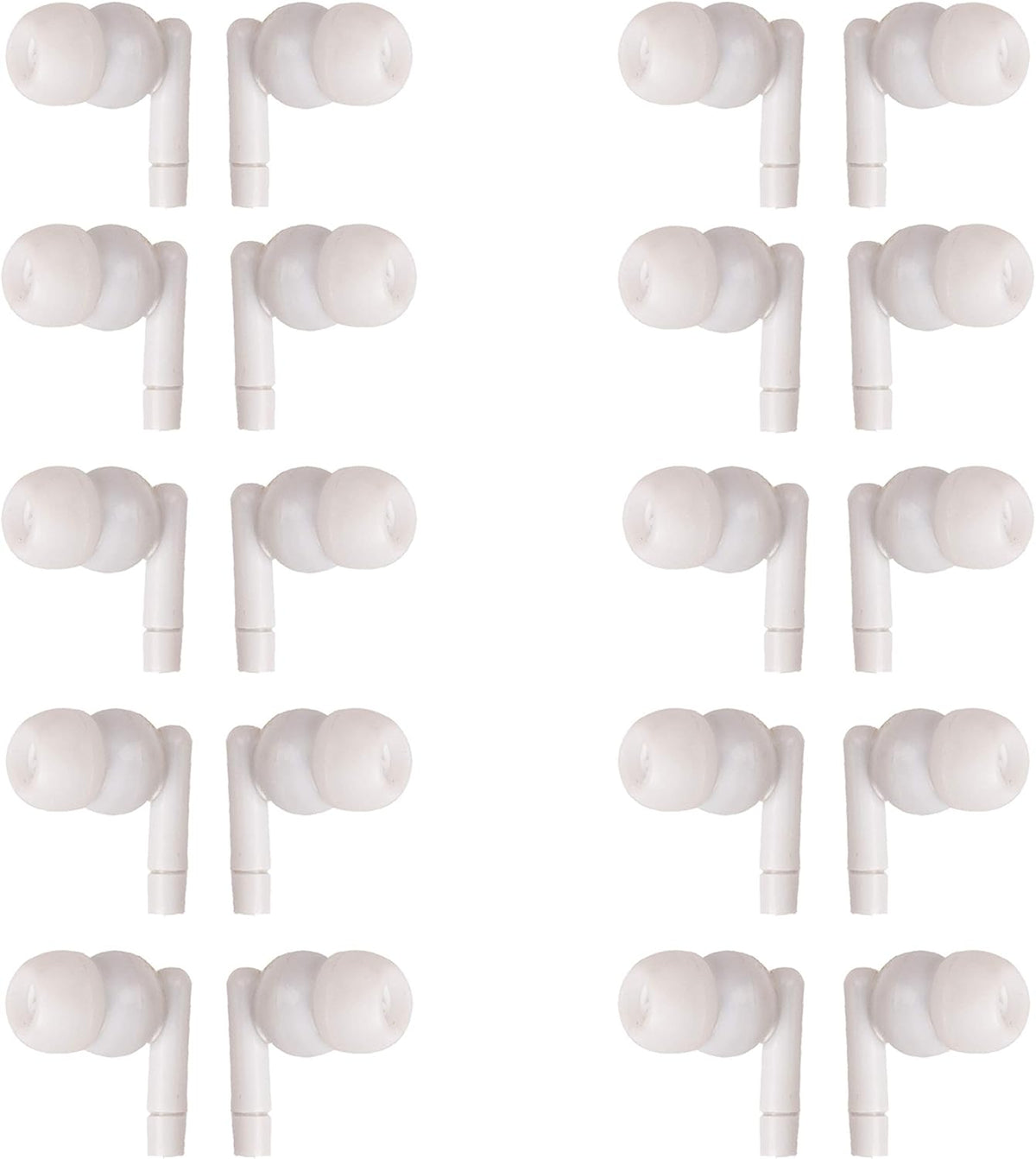 White Headphones 3.5mm Disposable Earbuds 50 Pack J592