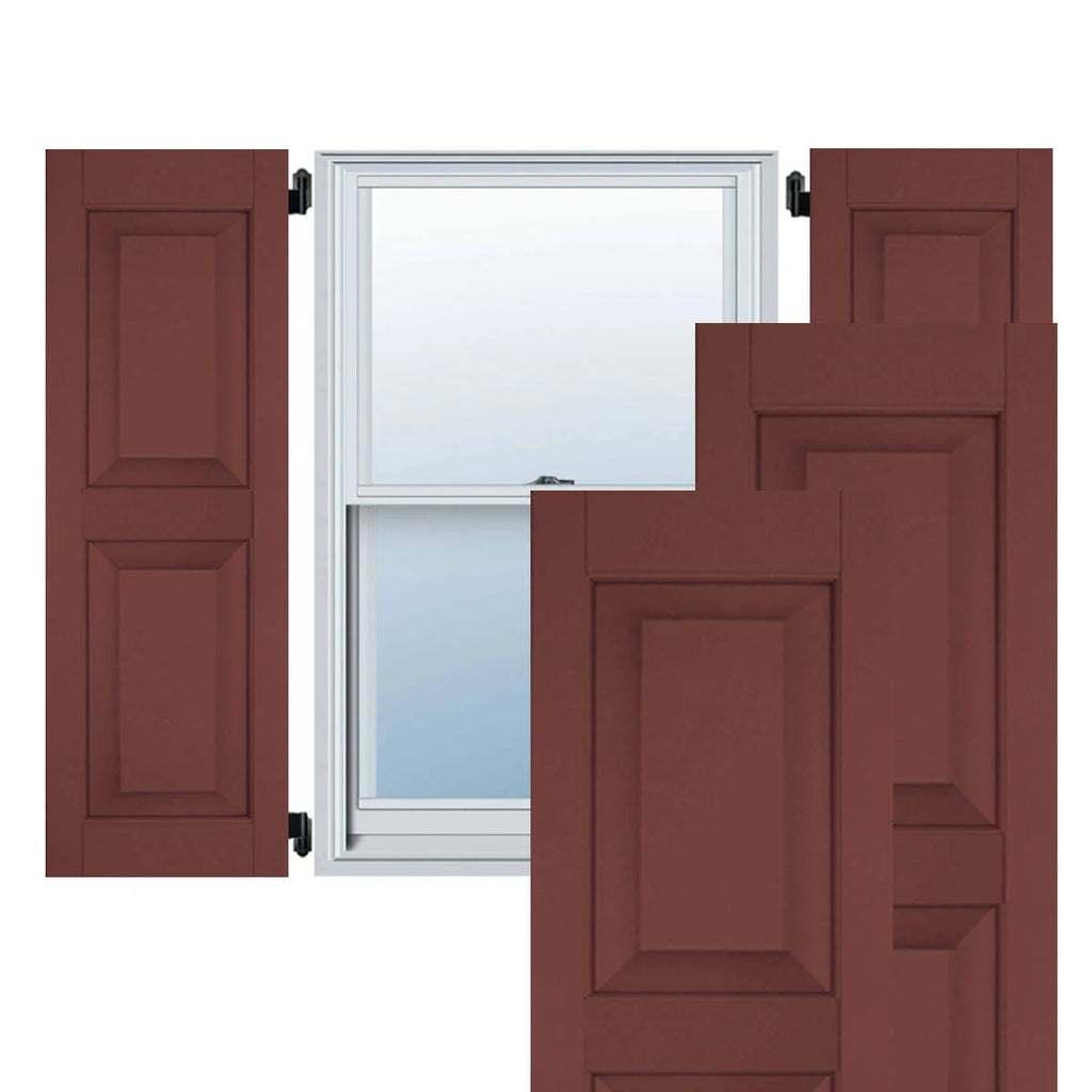 18 in. x 36 in. Real Wood Raised Panel Shutters Pair S747563