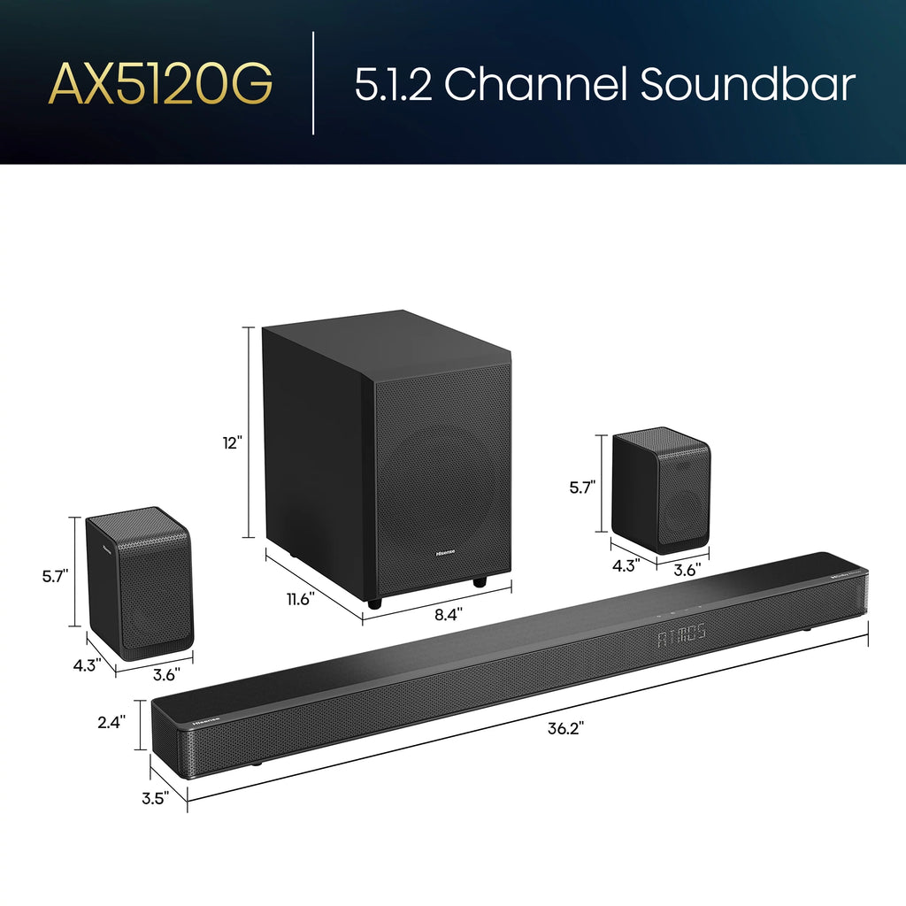 5.1.2 Ch 420W Soundbar with Wireless Subwoofer and Wireless Rear Speakers U429