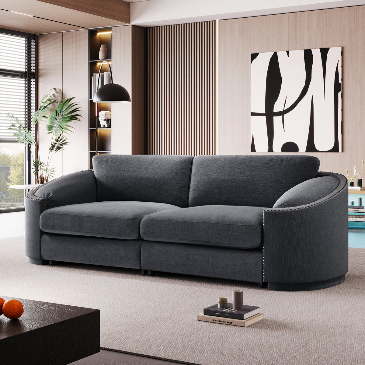 Gray 2 Seat Upholstery Loveseat Sofa L95320