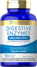 Probiotics Prebiotics 180 Capsules Non-GMO Gluten Free Digestive Enzymes L1775