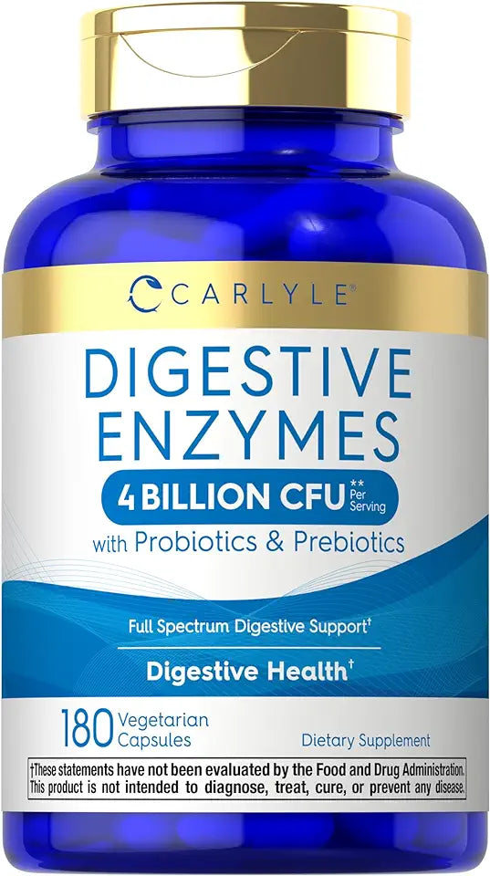 Probiotics Prebiotics 180 Capsules Non-GMO Gluten Free Digestive Enzymes L1775