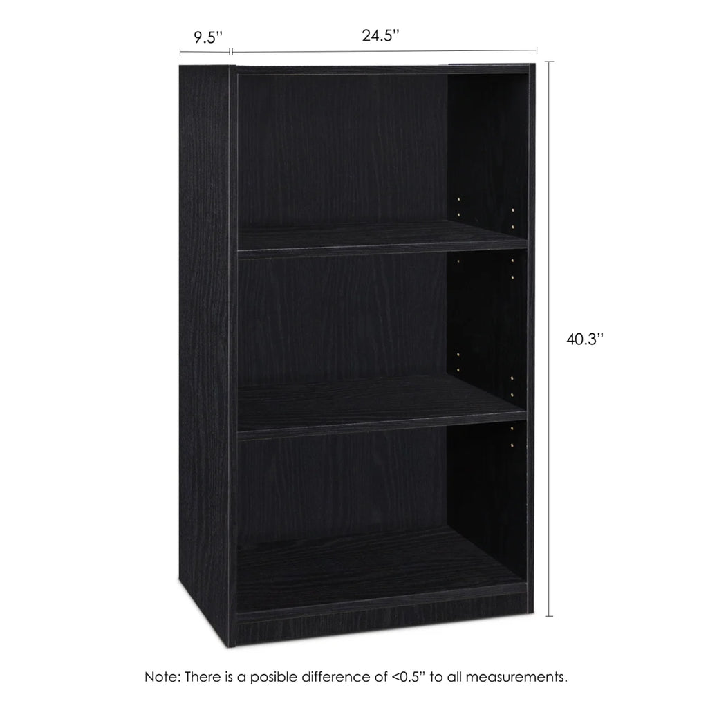 White 3-Tier Adjustable Shelf Bookcase X8844