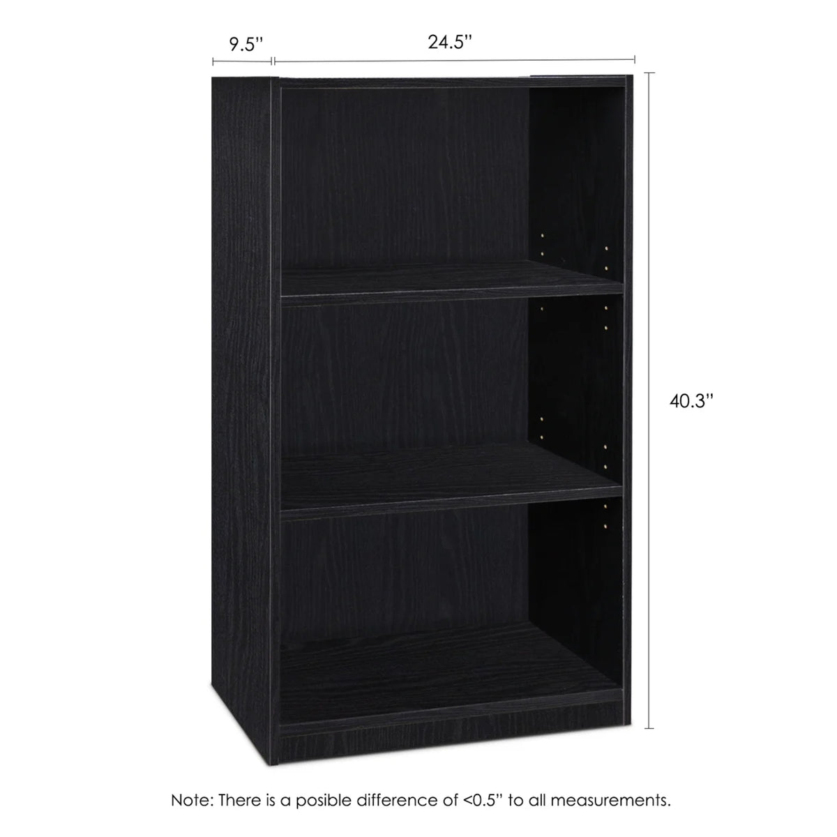 White 3-Tier Adjustable Shelf Bookcase X8844