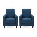 Navy Blue Fabric Recliner Set of 2 K4442