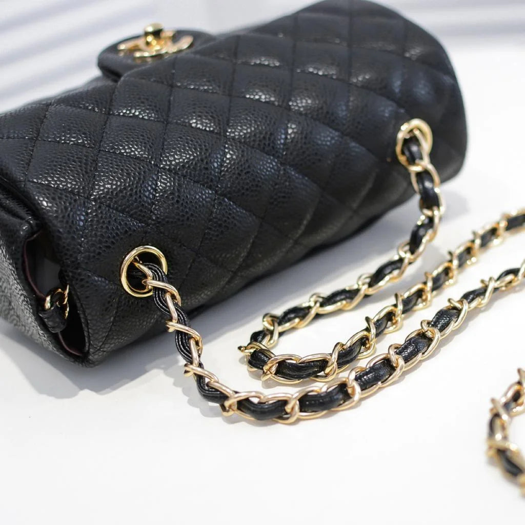 Black Mini Flap Bag L737