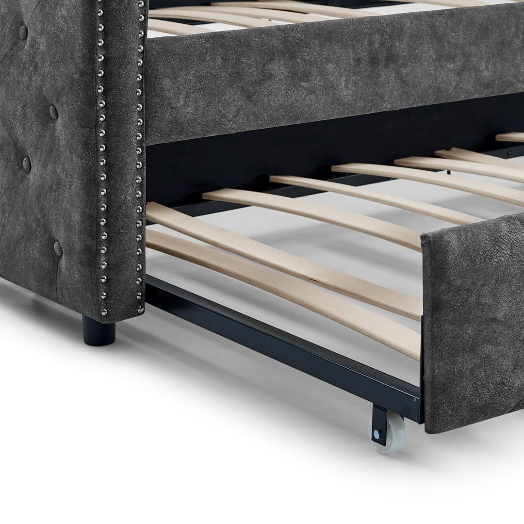 Twin Size Upholstered Tufted Daybed with Trundle Y14340