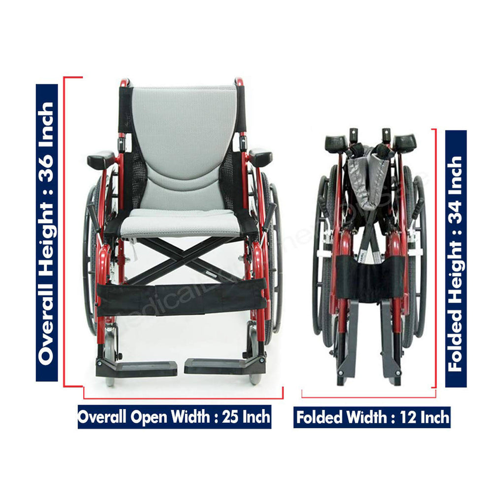 Lightweight Ergonomic Wheelchair with Silver Seat V99402