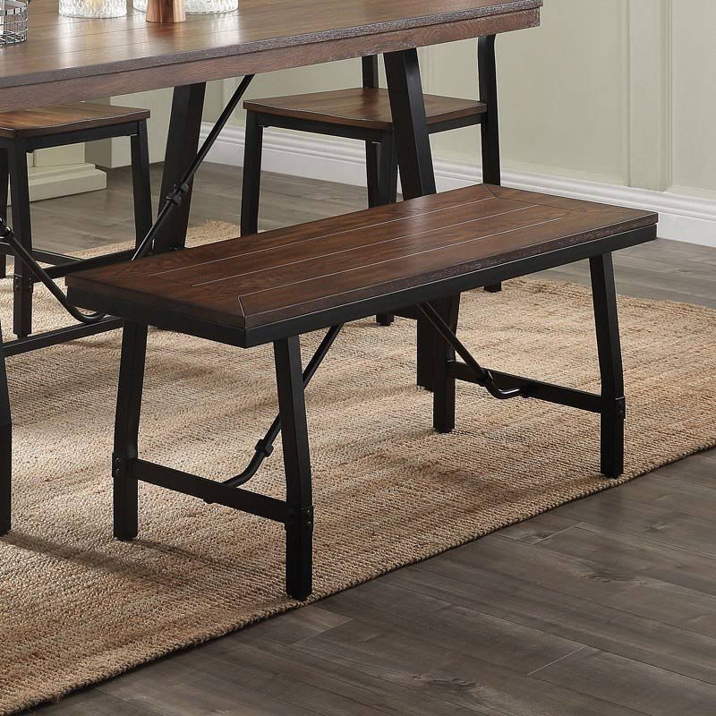 Oak & Black Bench W74741