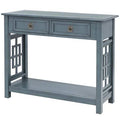 Blue Console Table with 2 Drawers and Bottom Shelf S478