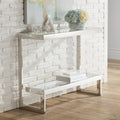 Chrome Glass Shelf Console Table K2049