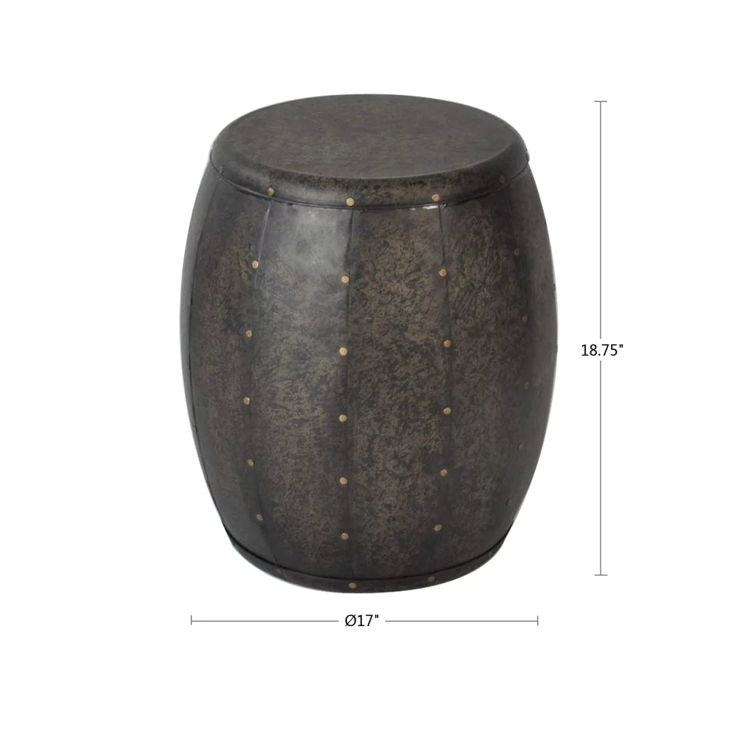 Metal Accent Drum Table Q1201