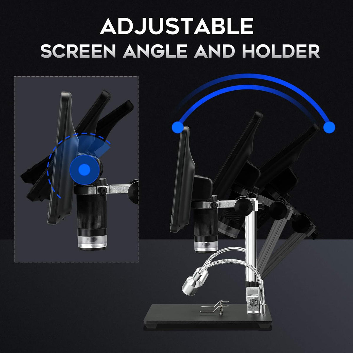 8.5'' Digital Microscope 50X-1300X with 12MP Camera J309