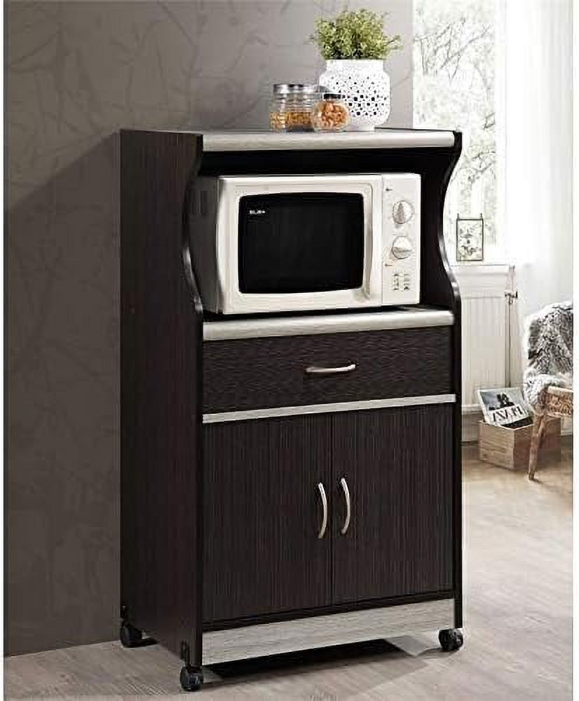 Chocolate Gray Microwave Kitchen Cart Y19534