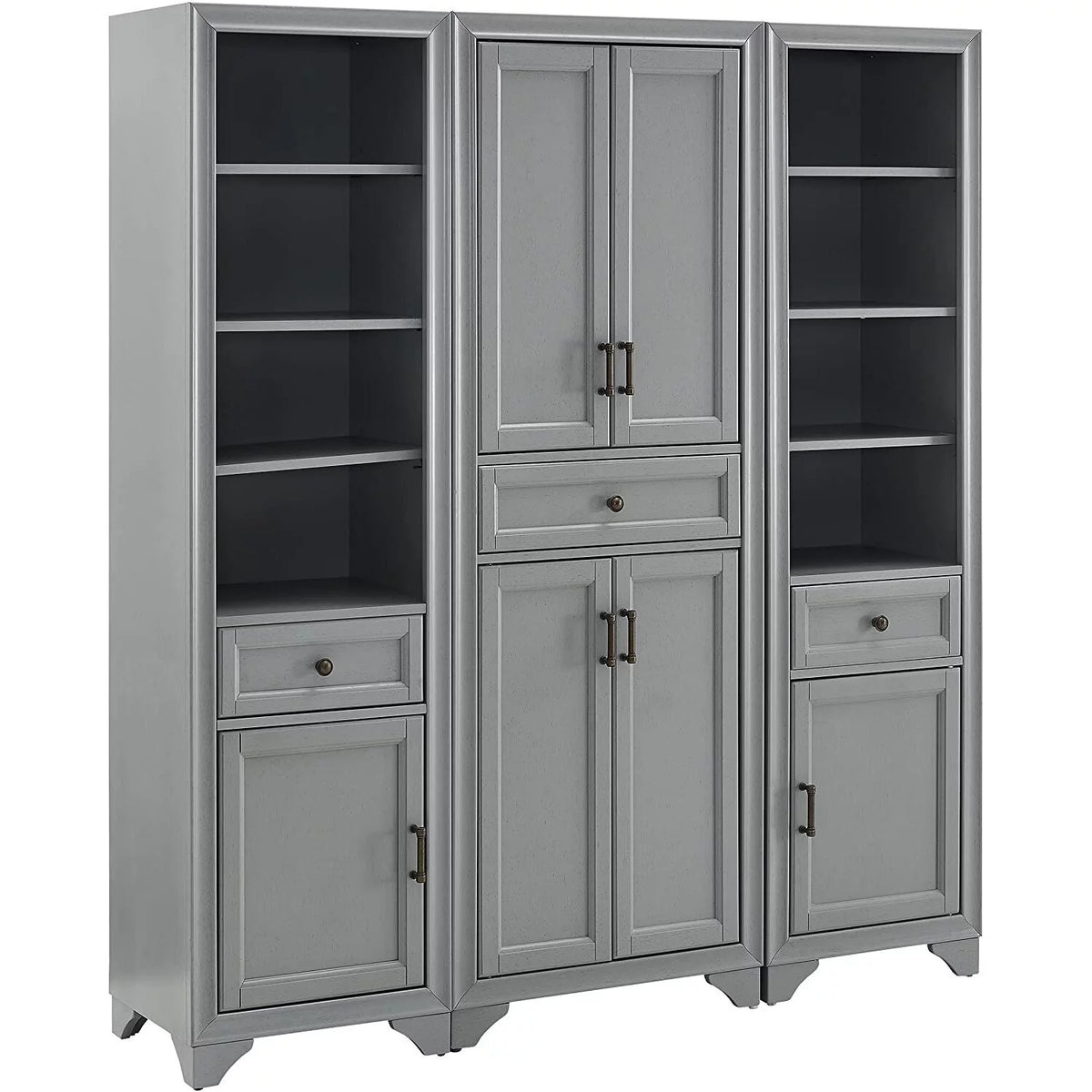 3Pc Pantry Set Distressed Gray B876