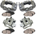 Front and Rear 4 Ceramic Brake Calipers and Pads Kit D924