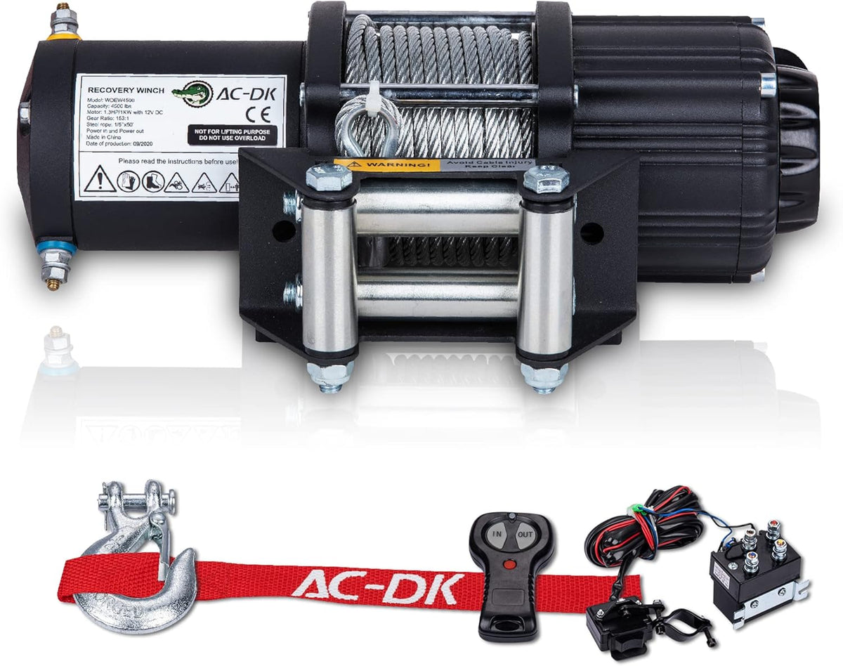 4500 lb Electric Steel Rope ATV Winch Kit with Wireless Remote Control N674289