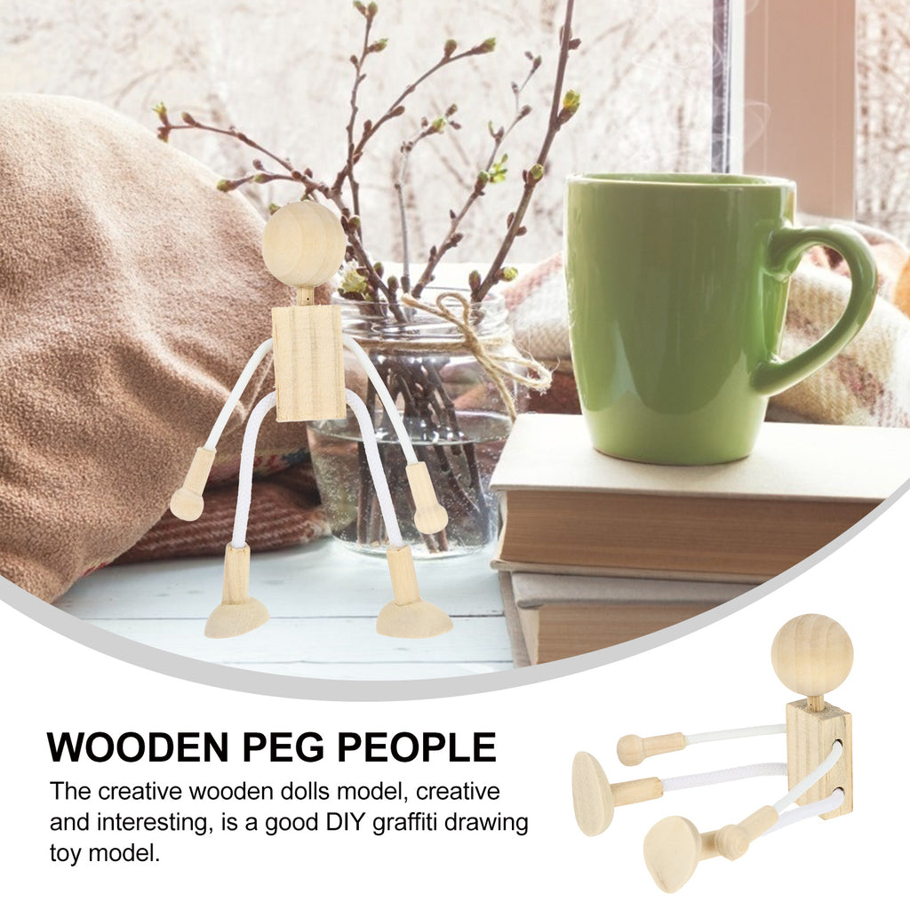 5pcs Unfinished Wooden Dolls for Arts and Crafts O811106
