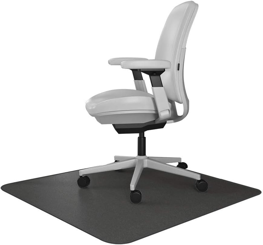 Black Office Desk Chair Mat with Lip for Carpet Q78692