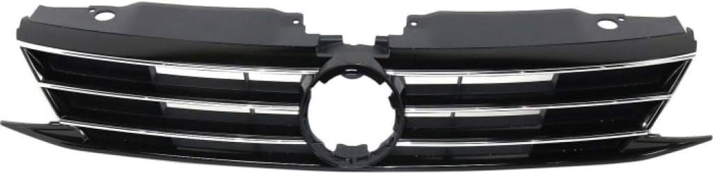 Textured Black Plastic Grille Assembly with Chrome Molding K3959