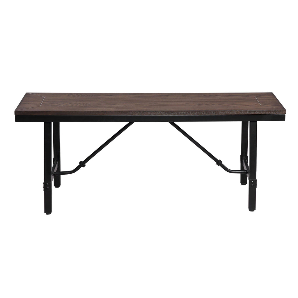 Oak & Black Bench W74741