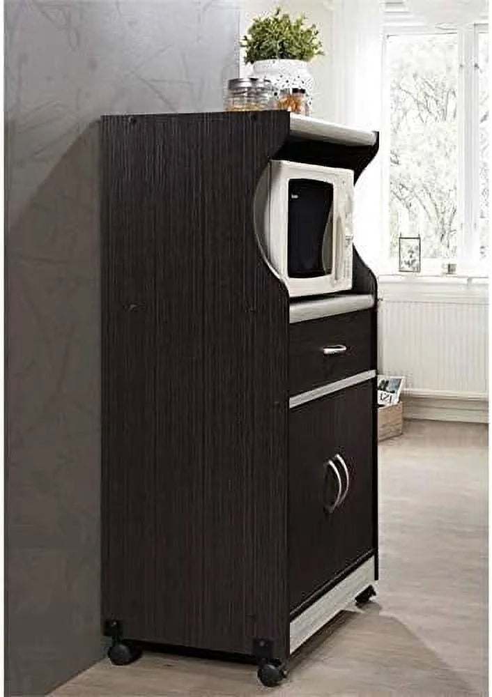 Chocolate Gray Microwave Kitchen Cart Y19534