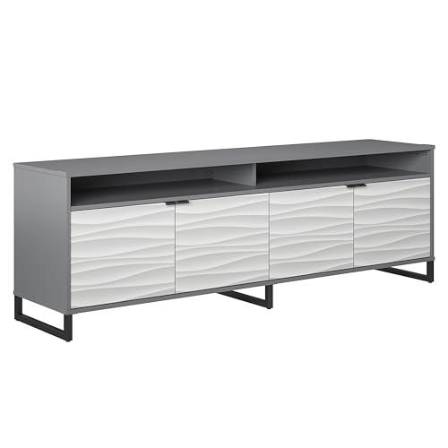 1 Door 3 Drawer Accent Cabinet, Faux Wave/Graphite P5943