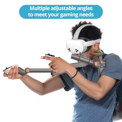 Adjustable Gunstock for Meta Quest 2 Quest 3 Quest 3S Quest Pro with Quick Magnetic Attachment Cheek Pad (Gunmetal Gray) W7804