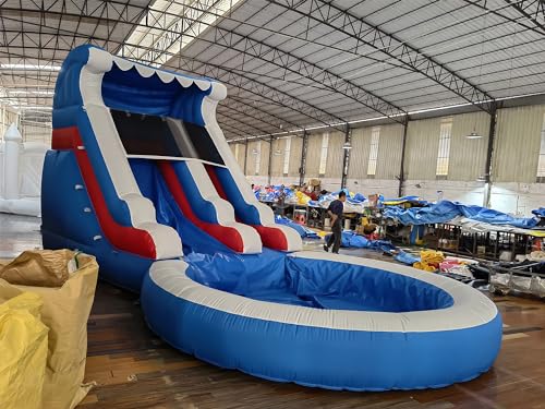 20FT Inflatable Water Slide with Climbing Ladder and Splash Pool E8977