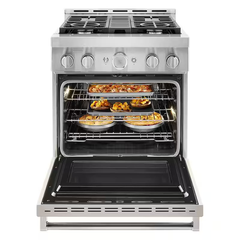 30 in. 4.1 cu. ft. Smart Gas Range with Self-Cleaning and True Convection G673