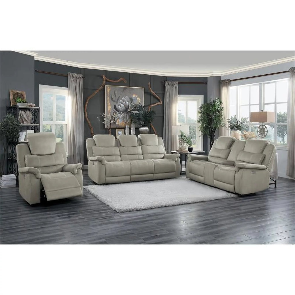 20" Microfiber Power Double Reclining Sofa in Gray B286639