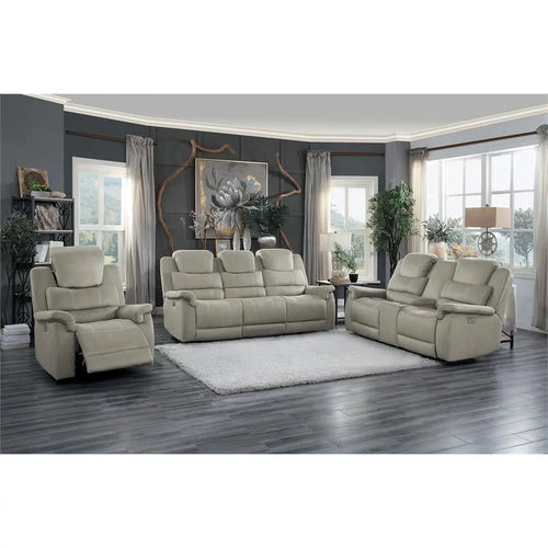 20" Microfiber Power Double Reclining Sofa in Gray B286639
