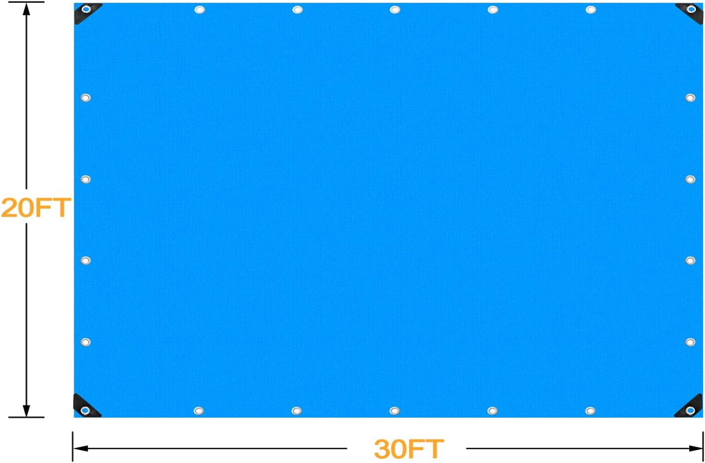 Blue Heavy Duty Waterproof 25x25 Tarpaulin with Metal Grommets V6356