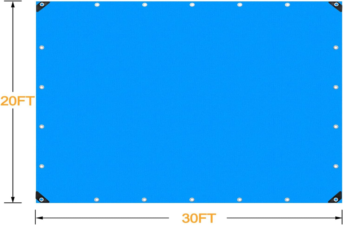 Blue Heavy Duty Waterproof 25x25 Tarpaulin with Metal Grommets V6356
