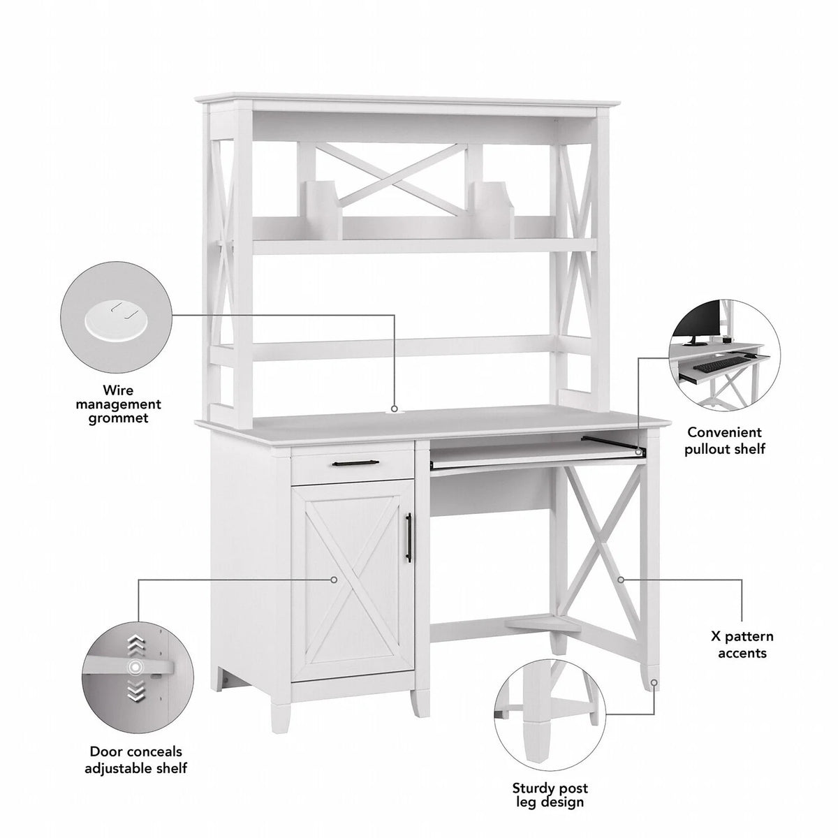 Small Computer Desk With Hutch Y503