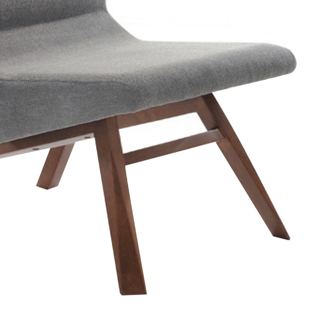 Walnut Gray Wood Side Chair with Ottoman W45150