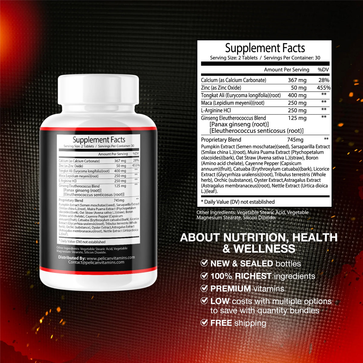 2 Bottles 120 Tablets Stamina & Vigor Support Q496245