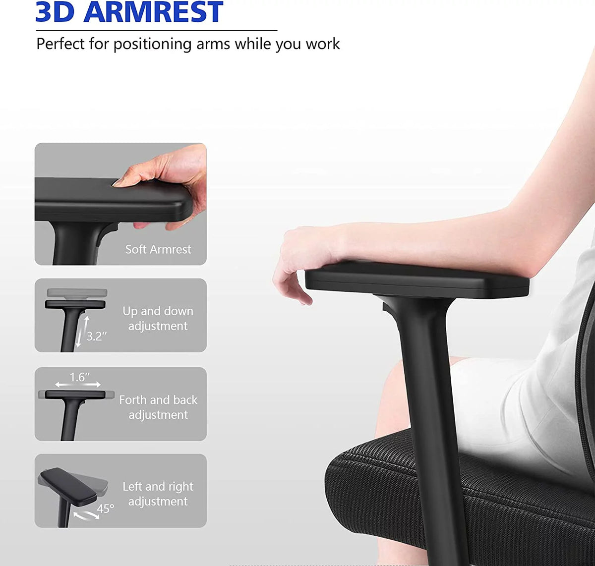 Ergonomic High Back Office Chair with Lumbar Support D873062