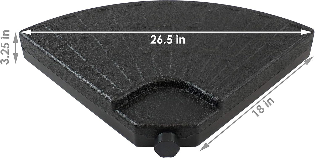 4-Piece Heavy-Duty Cantilever Offset Patio Umbrella Base Plates Black T985564