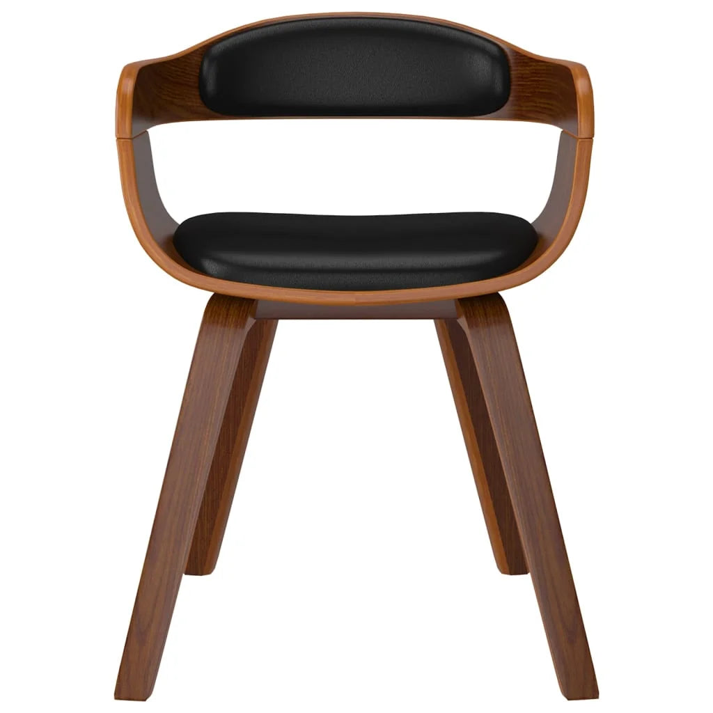 Black 2 pcs Bentwood Faux Leather Dining Chair F67849