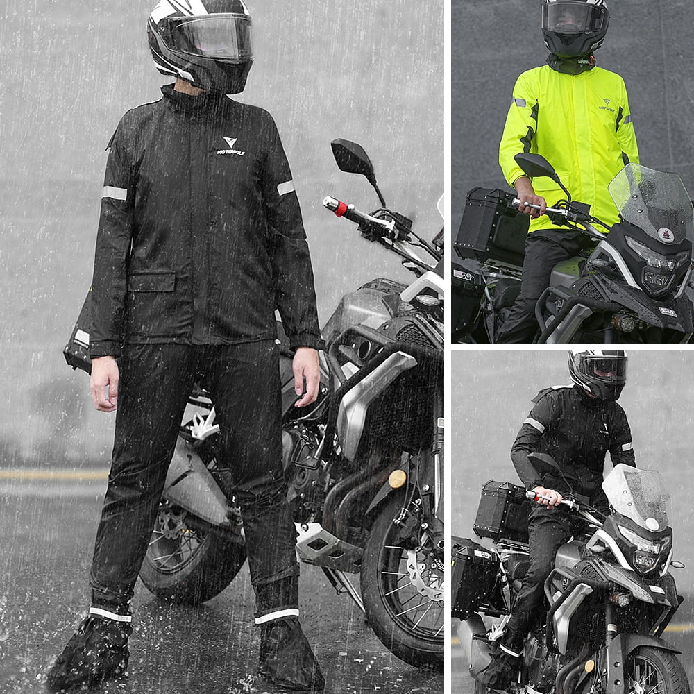 Men Motorcycle Reflective Waterproof Rain Jacket and Pants Rain Gear M246