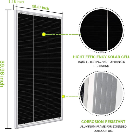 12 Volt 100 Watt Monocrystalline Solar Panel Starter Kit Z65608
