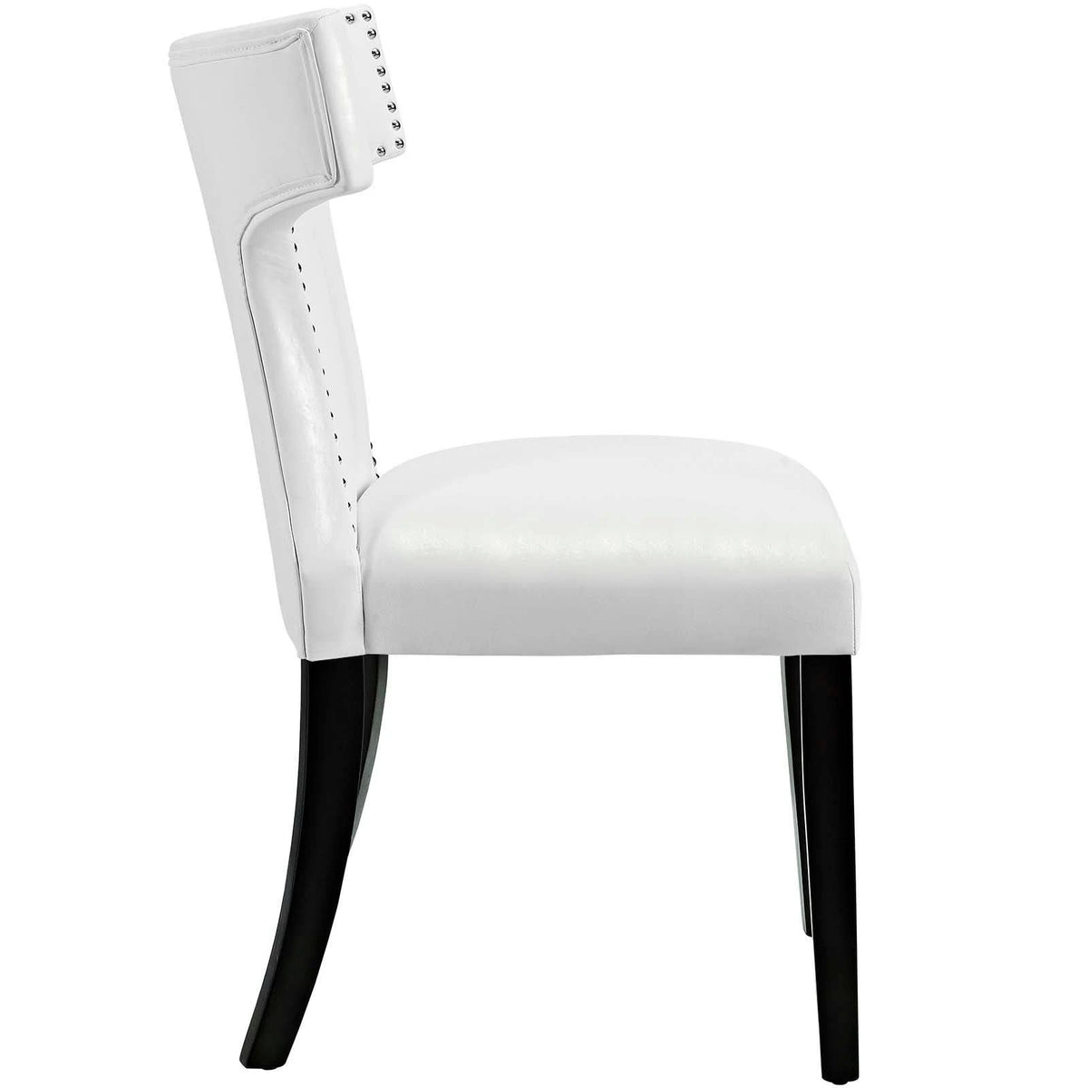 White Curved Vinyl Dining Chair (Set of 2) L90559