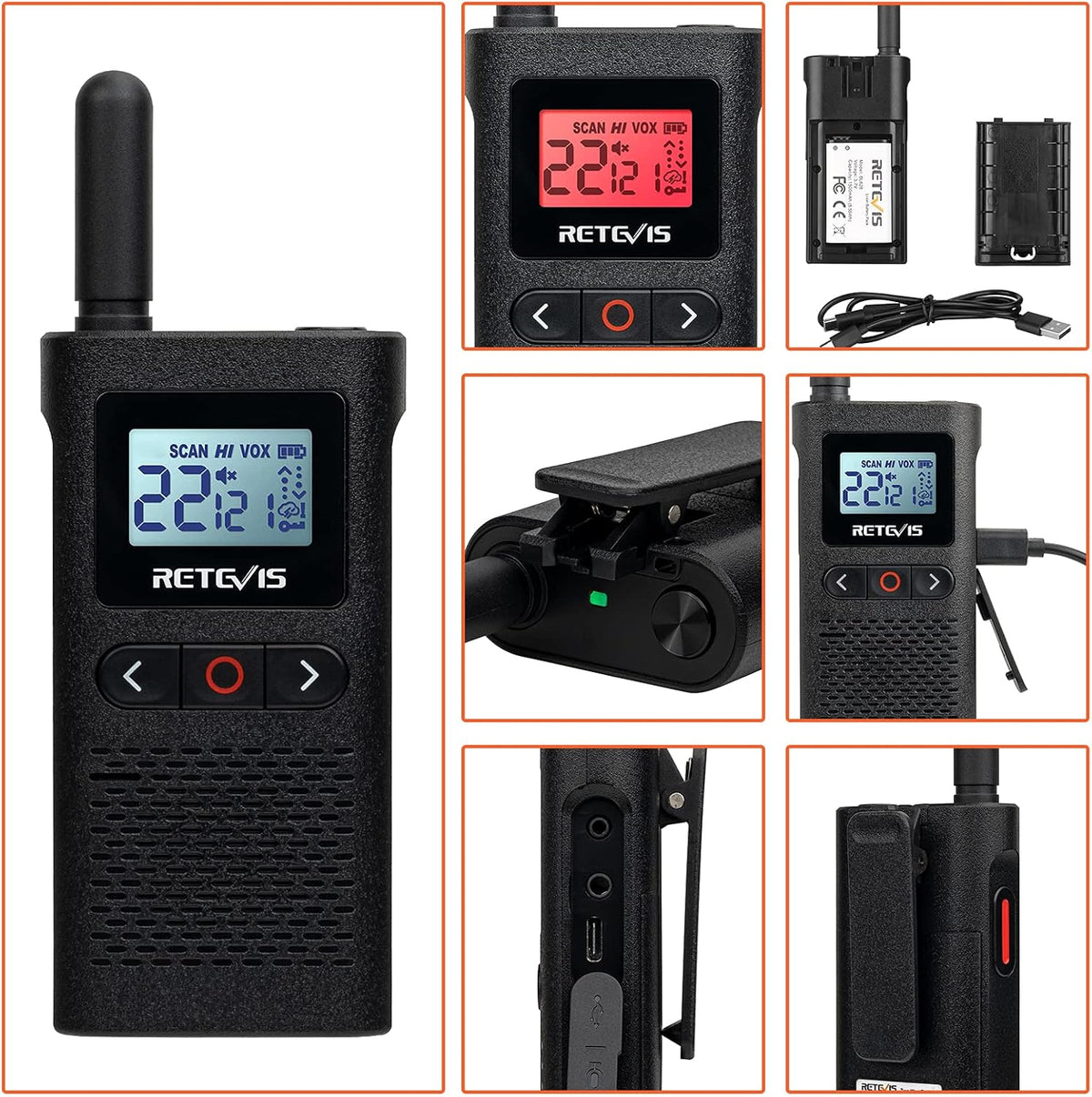10 Pack Rechargeable Walkie Talkies with Earpiece Q94937