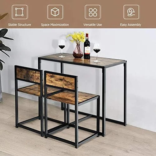 3 Piece Dining Set with Metal Frame D3549