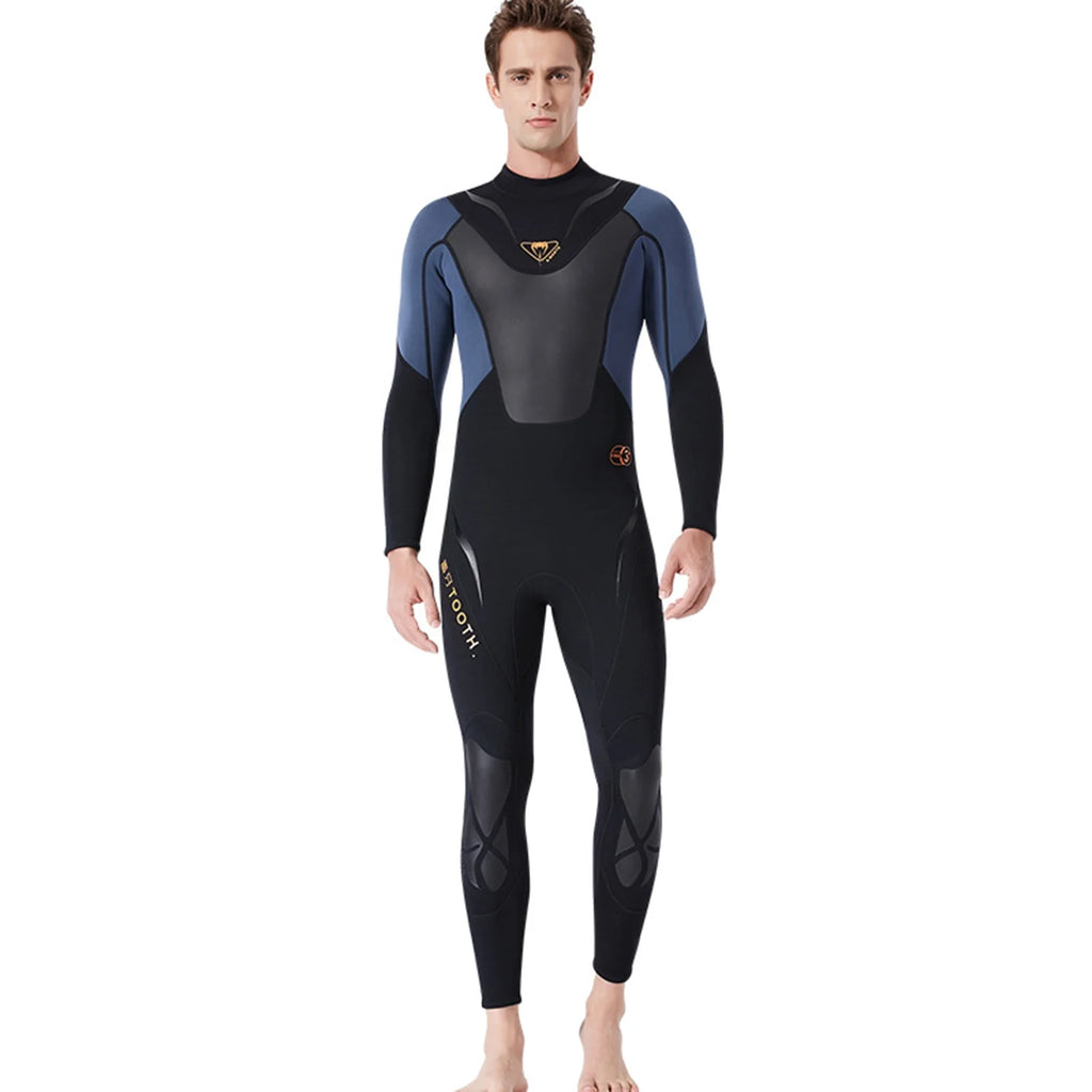 Men 3mm Neoprene Full-body Wetsuit with Back Zipper D6011